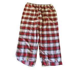 Pottery Barn Kids Plaid Pajama Pants Adult Size L Red & White